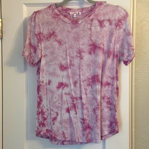 Pink tie-dye short sleeve top